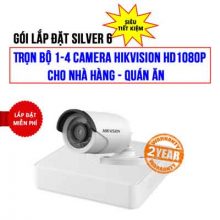 Trọn bộ 1-4 camera HIKVISION HD1080P cho Nhà hàng - Quán ăn (Gói Silver 6)
