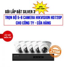 Trọn bộ 5-8 camera HIKVISION HD720P cho Công Ty - Cửa Hàng (Gói Silver 3)