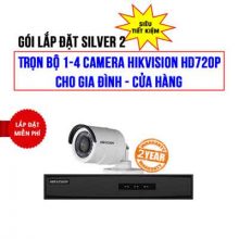 Trọn bộ 1-4 camera Hikvision HD720P cho Gia đình - Cửa Hàng (Gói Silver 2)
