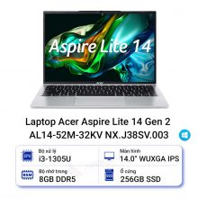 Laptop Acer Aspire Lite 14 Gen 2 AL14-52M-32KV NX.J38SV.003 (Core i3/8GB/256GB/14inch WUXGA/3cell/Win11)