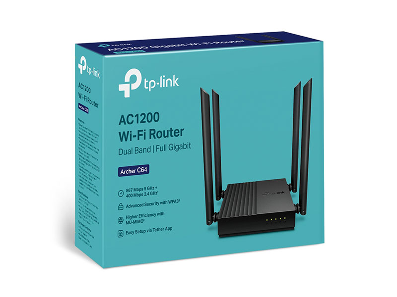 29075_b____ph__t_wifi_tp_link_archer_c64 Bộ phát wifi TP-Link Archer C64 Router WiFi AC1200 Gigabit MU-MIMO