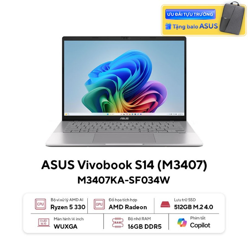 Laptop ASUS Vivobook S14 M3407KA-SF034W
