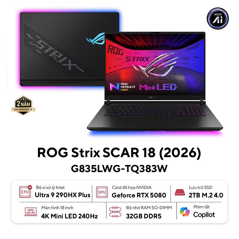 Laptop ASUS ROG Strix SCAR 18 G835LWG-TQ383W